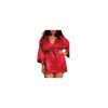 Nuisette grande taille rouge avec peignoir satinés 